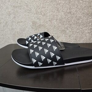 Adidas Unisex Adilette Comfort Sport Slide Sandal,‎ Black, Size Men 17  New Logo